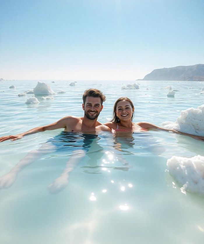 Couple Floating in the Dead sea