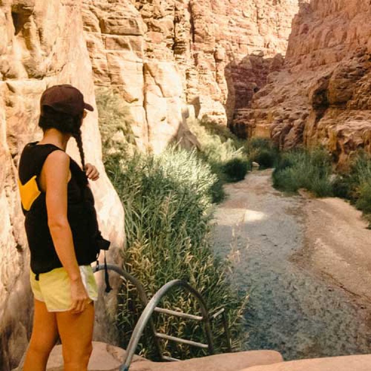 Tourist at Wadi Mujib