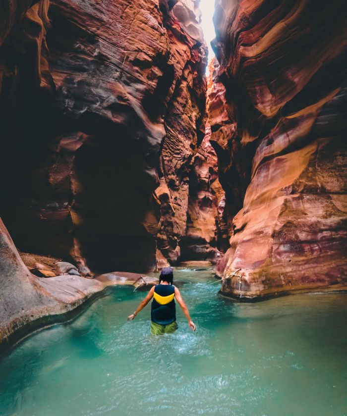 Tourist at Wadi Mujeb