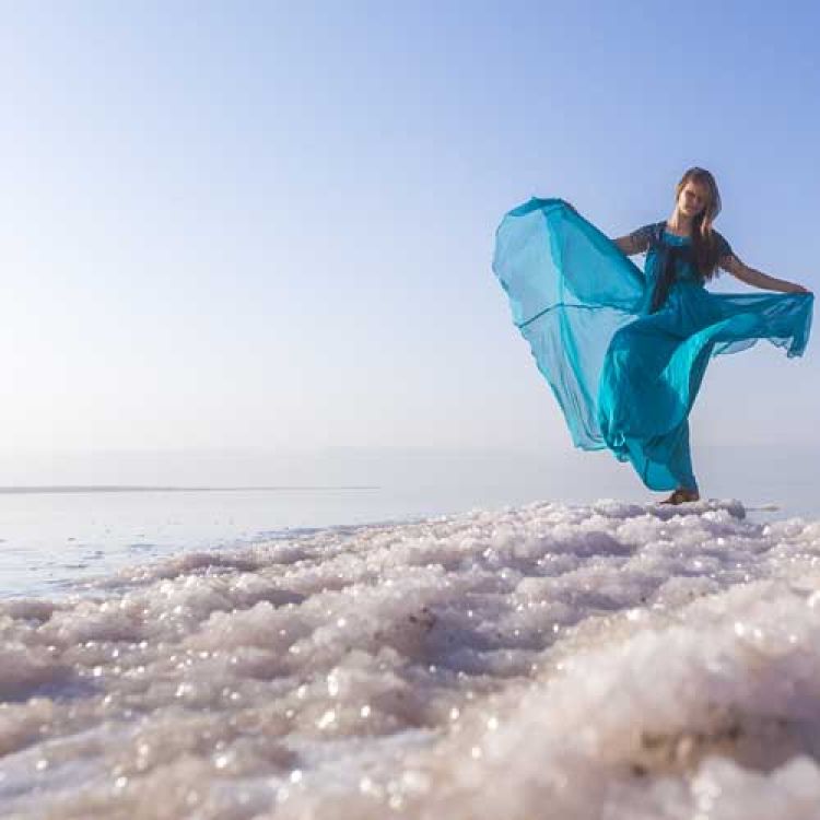 Tourist at the Dead Sea