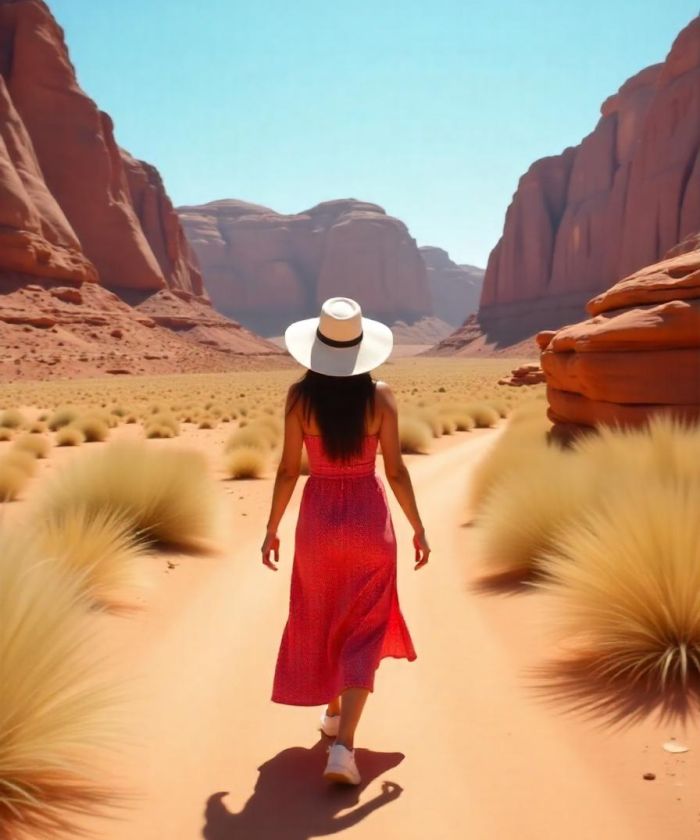 Tourist at Wadi Rum