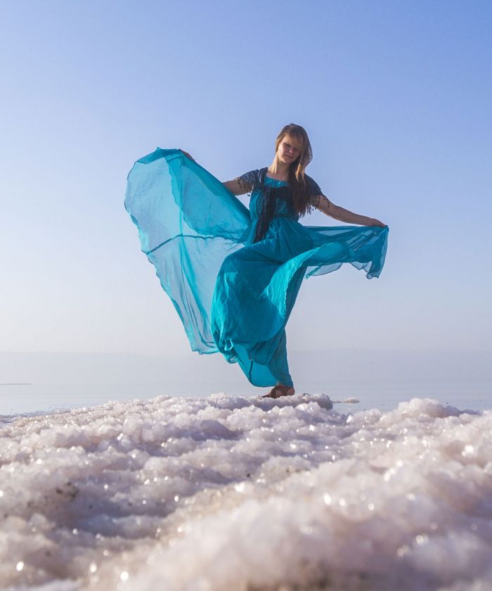 Tourist at the Dead Sea