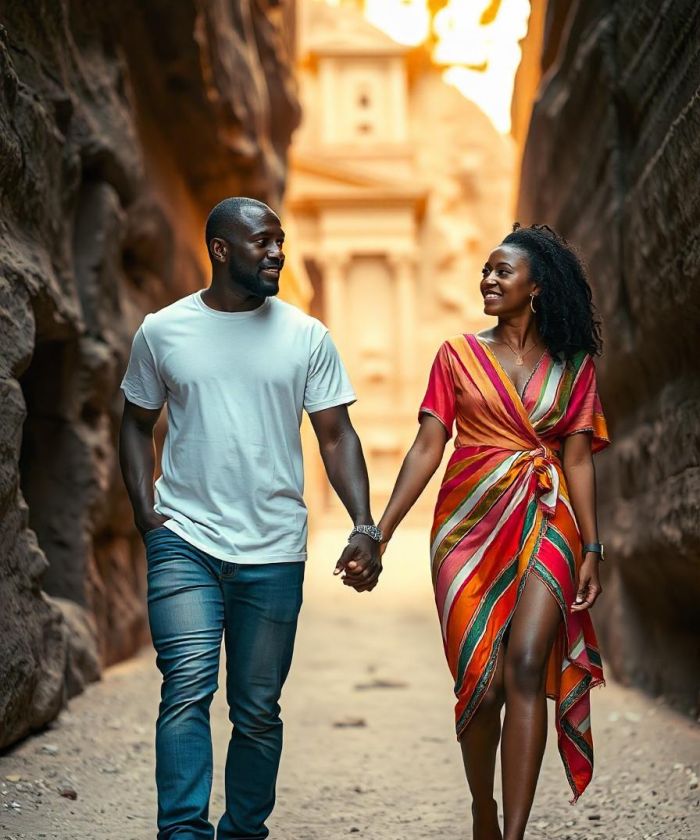 Couple in Al-Siq