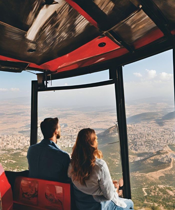  Tourists in the Ajloun Cable Car Station